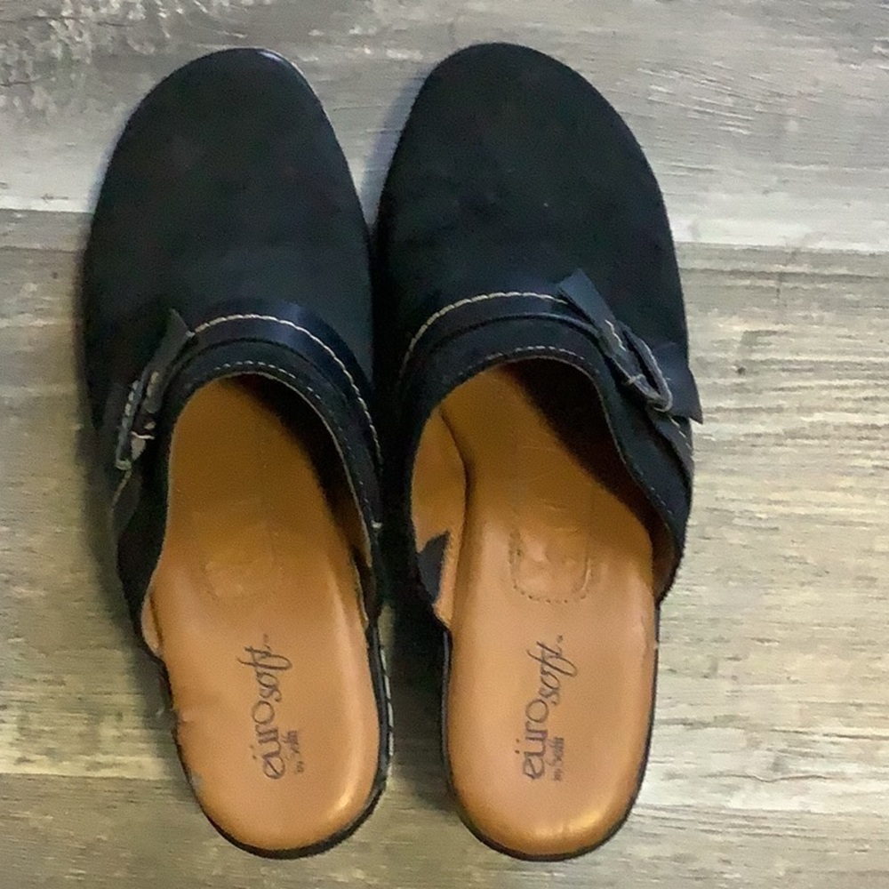 Eurosoft Women's Black Mules with Buckle